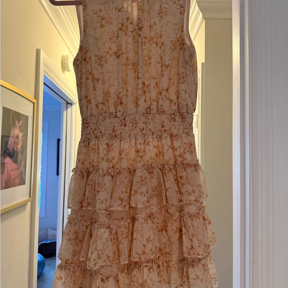 Floral Ruffle Sleeveless Dress